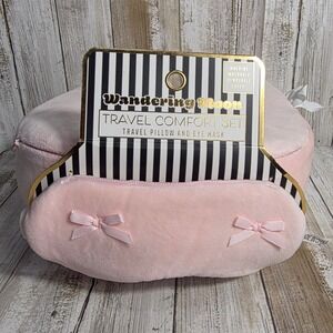 Wandering Moon Pink Travel Comfort Set Memory Foam Pillow and Eye Mask CT2NP-EAH
